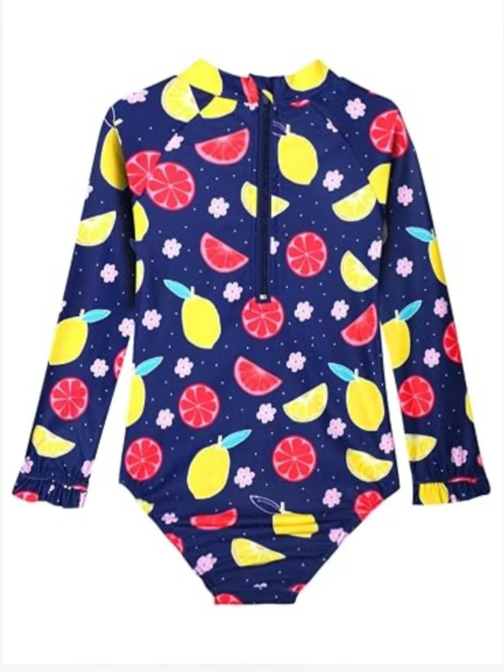 Alakuoti Long Sleeve One Piece Ruffle Swimsuit for Toddler